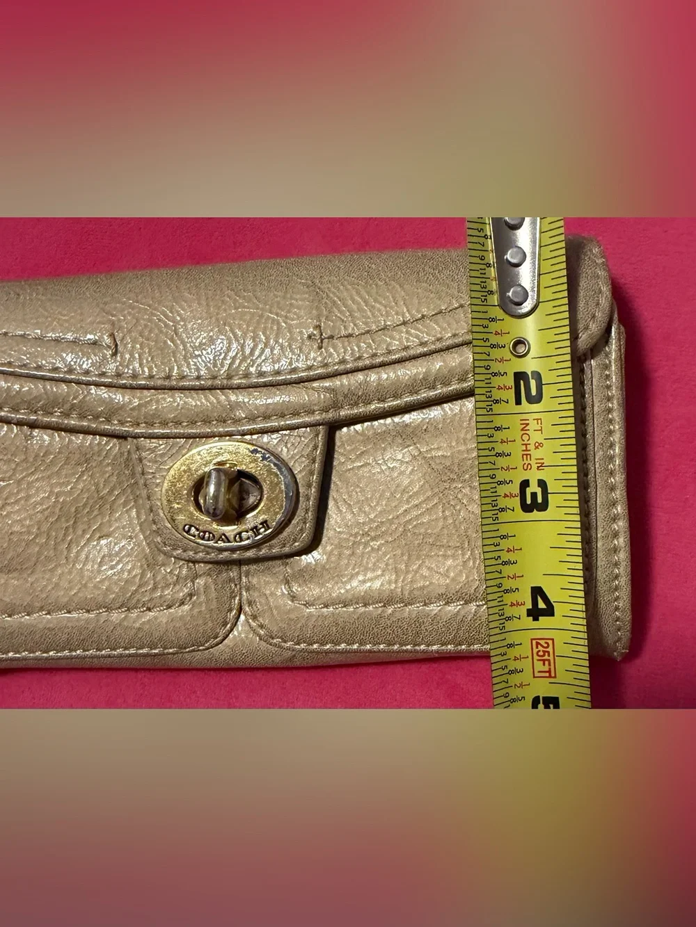 COACH Metallic Gold Leather Wallet Women’s